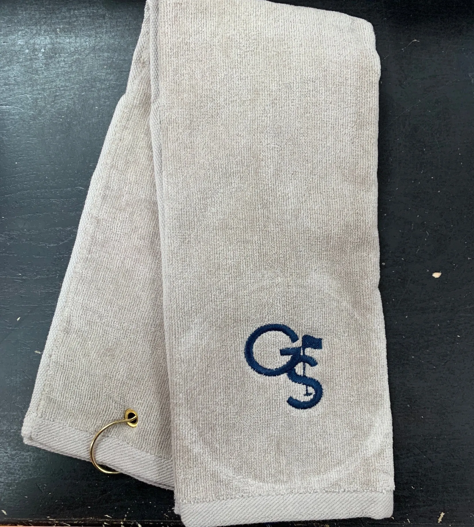 GS Golf Towel - Navy and White