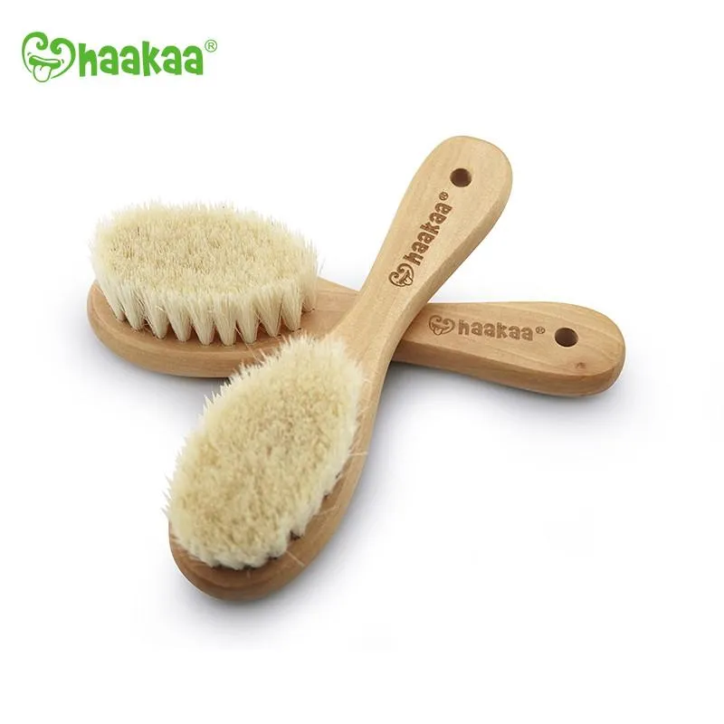 Haakaa Goat Wool Baby Wooden Hair Brush