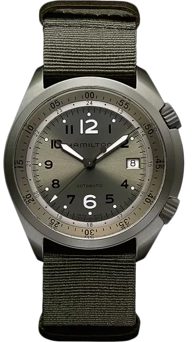 HAMILTON - Khaki Aviation Pilot Pioneer Aluminum | H80405865