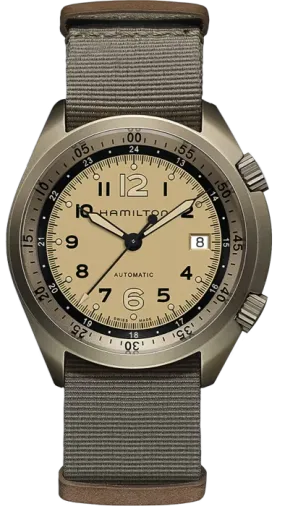 HAMILTON - Khaki Aviation Pilot Pioneer Aluminum | H80435895