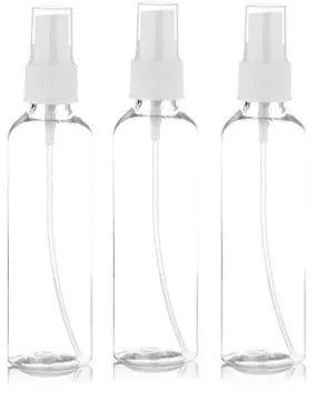 healthvit Empty 100ml Reffilable Transparent Spray Bottle - Pack of 3 For makeup,cosmetic, Scent Spray, perfumes ,toiletries liquid containers