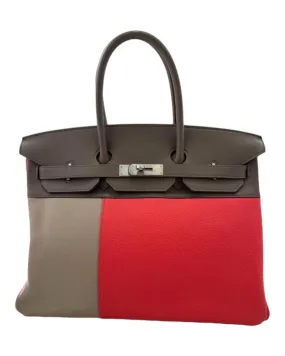 Hermès Limited Edition Birkin Cascade 35 Tricolor Palladium Hardware