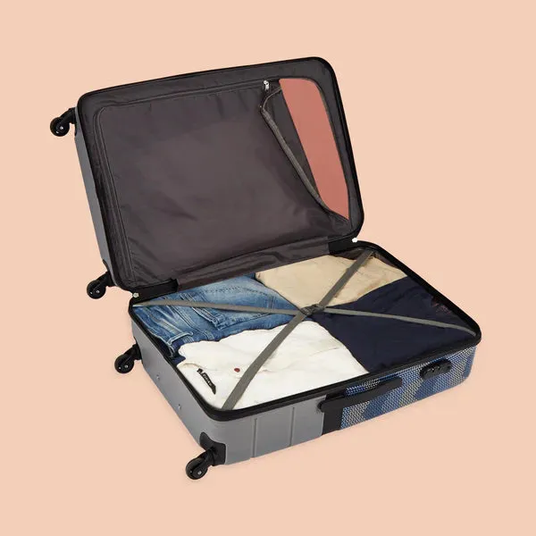 Himachal Chevron Grey Raahi Trolley Bag Combo