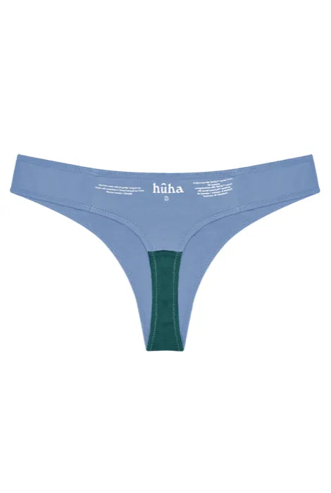 Huha Low Profile Thong Mineral Undies - Hydrangea Blue