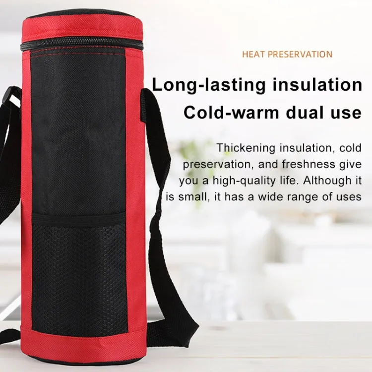 Insulation Pot Cup Set Hot Water Bottle Protective Cover Outdoor Picnic Travel Slung Fresh-keeping Cup Bag, Capacity:1.1 - 2L(Red)