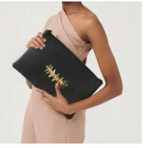 JIAMINI Mwala Spine clutch bag with soft cow leather