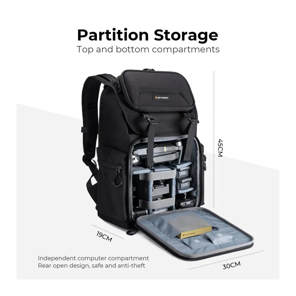 K&F Concept Beta 22L Medium Hard Shell Photography Digital Camera Backpack Bag with 15 inch Laptop Compartment & Built-in Rain Cover for DSLR, Mirrorless Camera, Lens, Tablet, iPad, MacBook, Drone, DJI, Canon, Nikon, Panasonic, Fujifilm