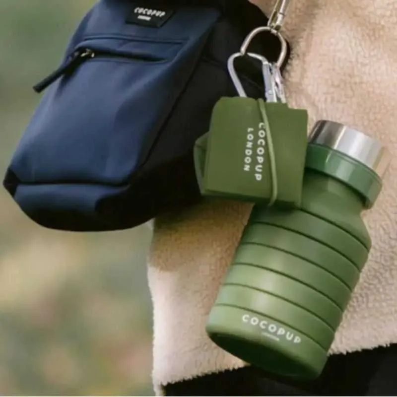 Khaki Collapsible Water Bottle