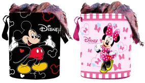 Kuber Industries Disney Print Round Non Woven Fabric Foldable Laundry Organiser with Handles,45 LTR (Set of 2, Black & Pink)-KUBMART11656, Standard