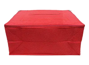 Kuber Industries Dot Print Polyester Wardrobe Organizer/Cover/Storage Bag For Store Saree, Lehenga, Suit, Dress, Clothes (Red)