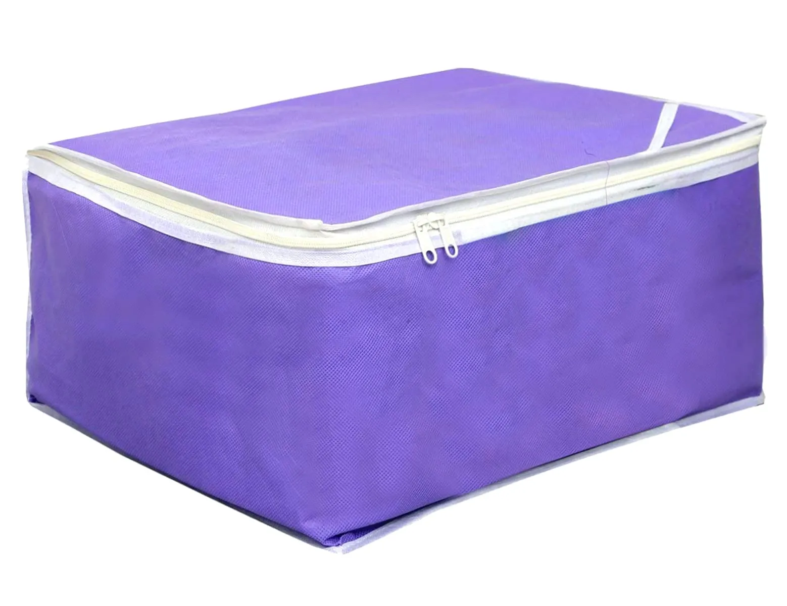 Kuber Industries Wardrobe Organizer for Clothes|Non Woven Drawer Organizer|Cloth Cover Bags for Storage (Purple, Polyester)