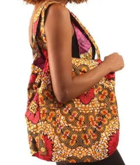 Large Reversible African Print Tote Bags