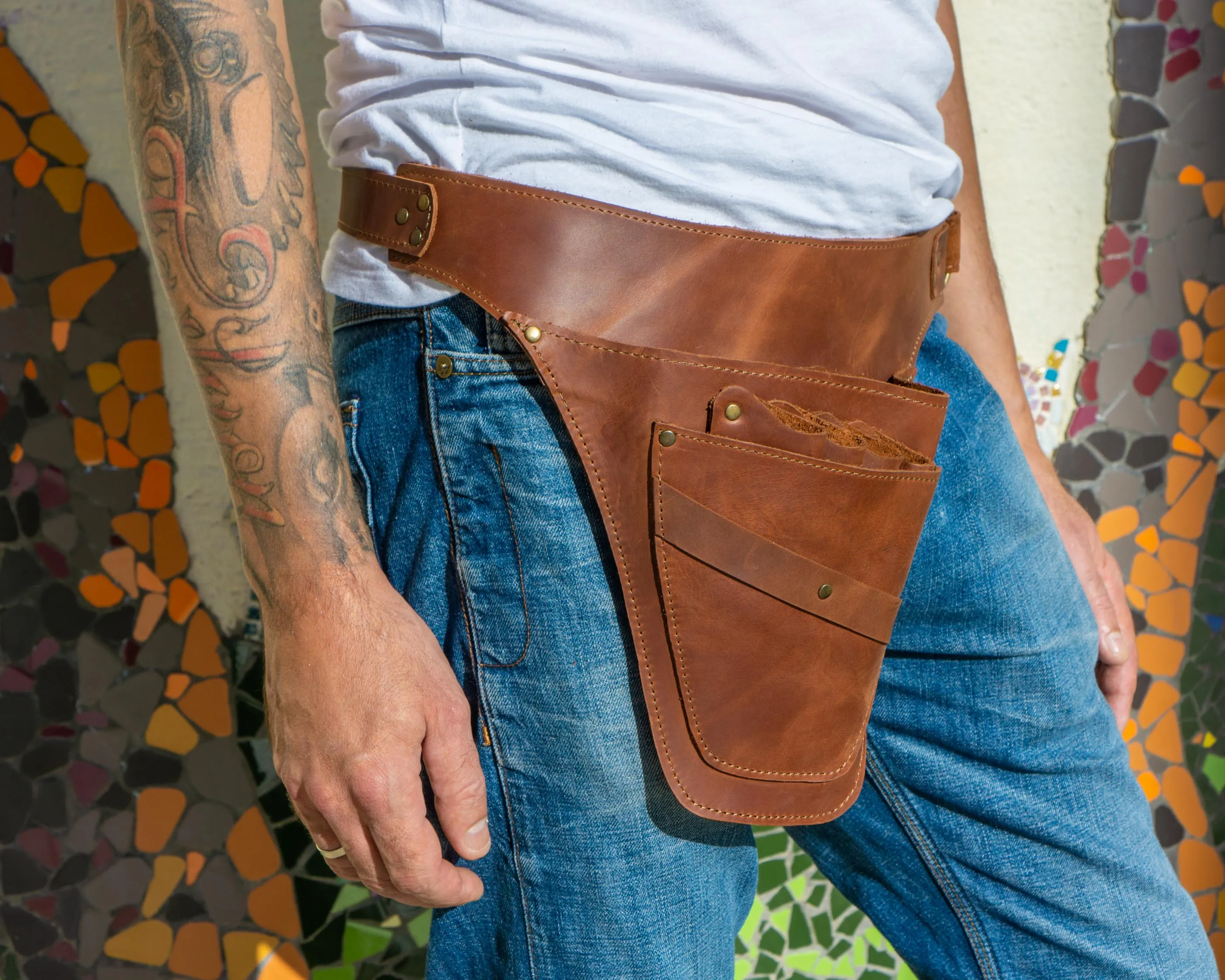 Leather tool belt | Florist tool belt, Hairdressing tool belt, Scissor Holster Pouch