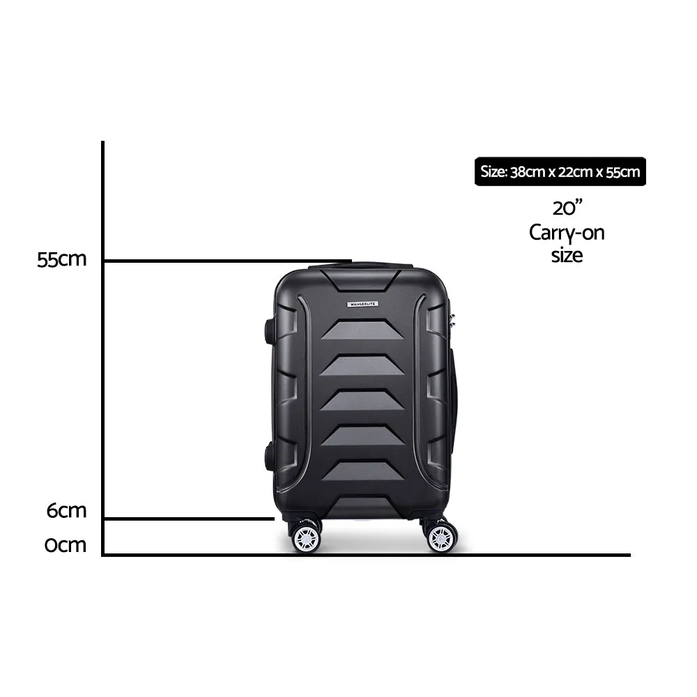 Lightweight 20" Luggage Trolley Suitcase, TSA Lock, Wanderlite