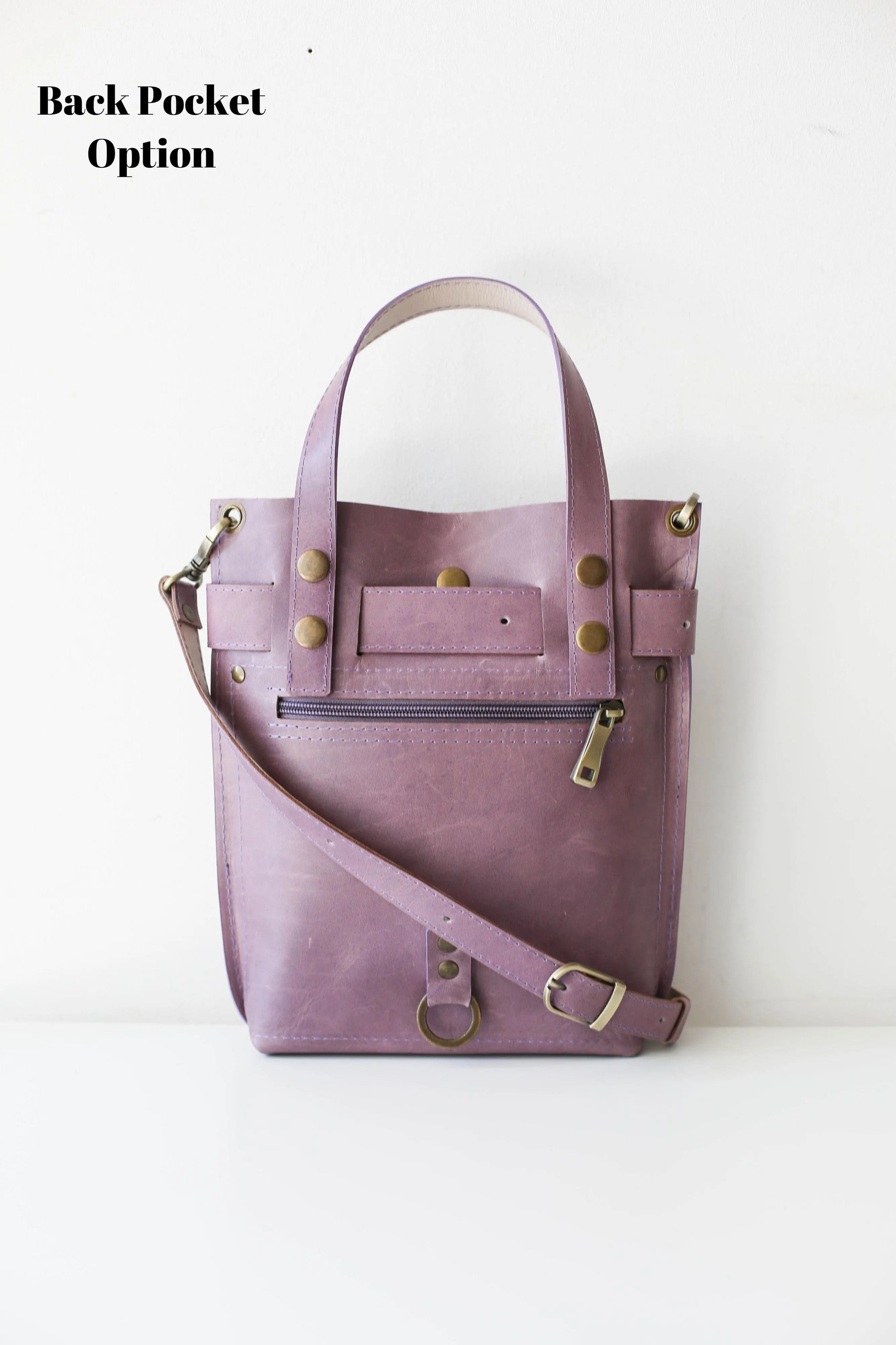 Lilac Mini Leather Backpack