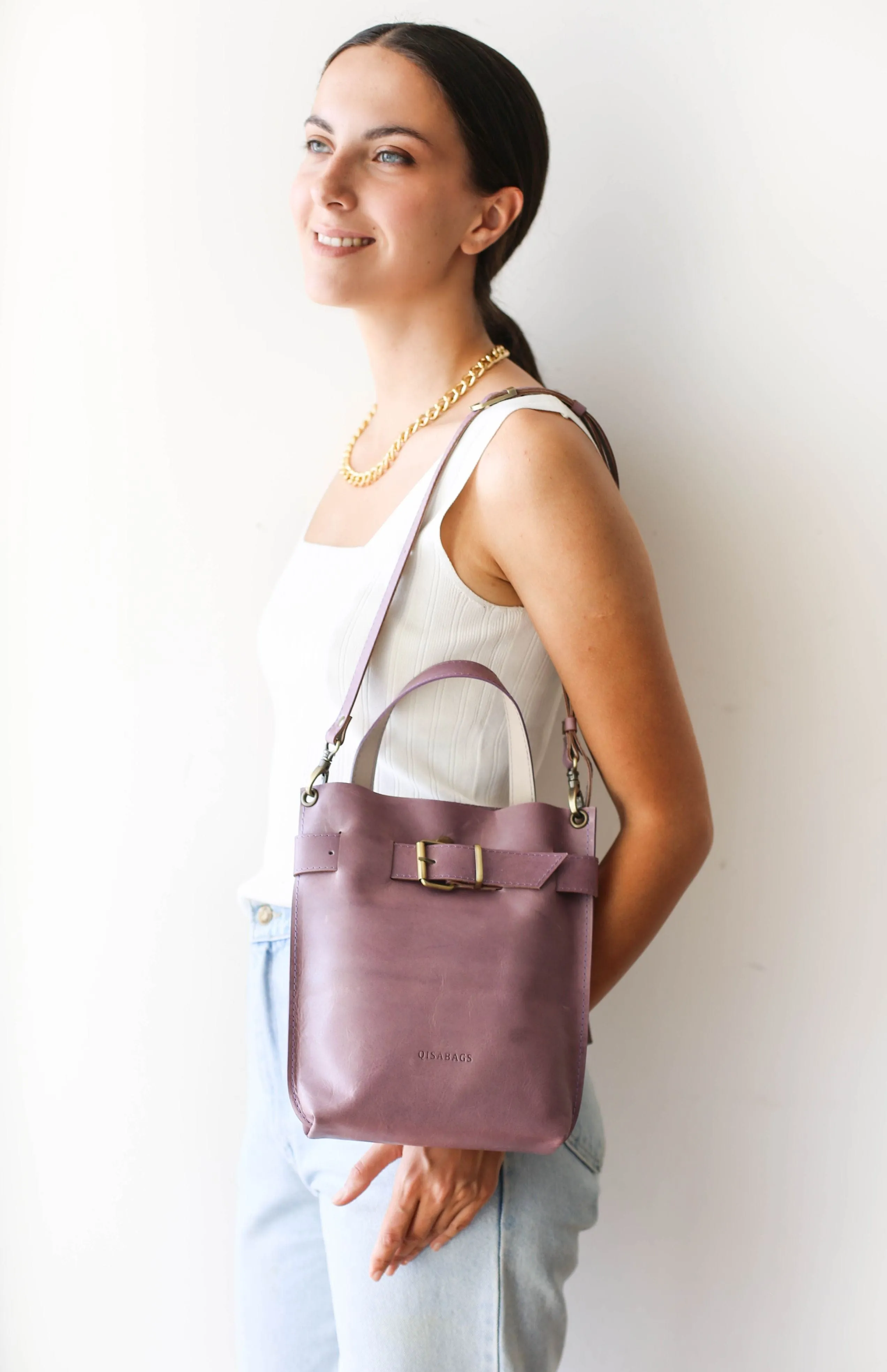 Lilac Mini Leather Backpack