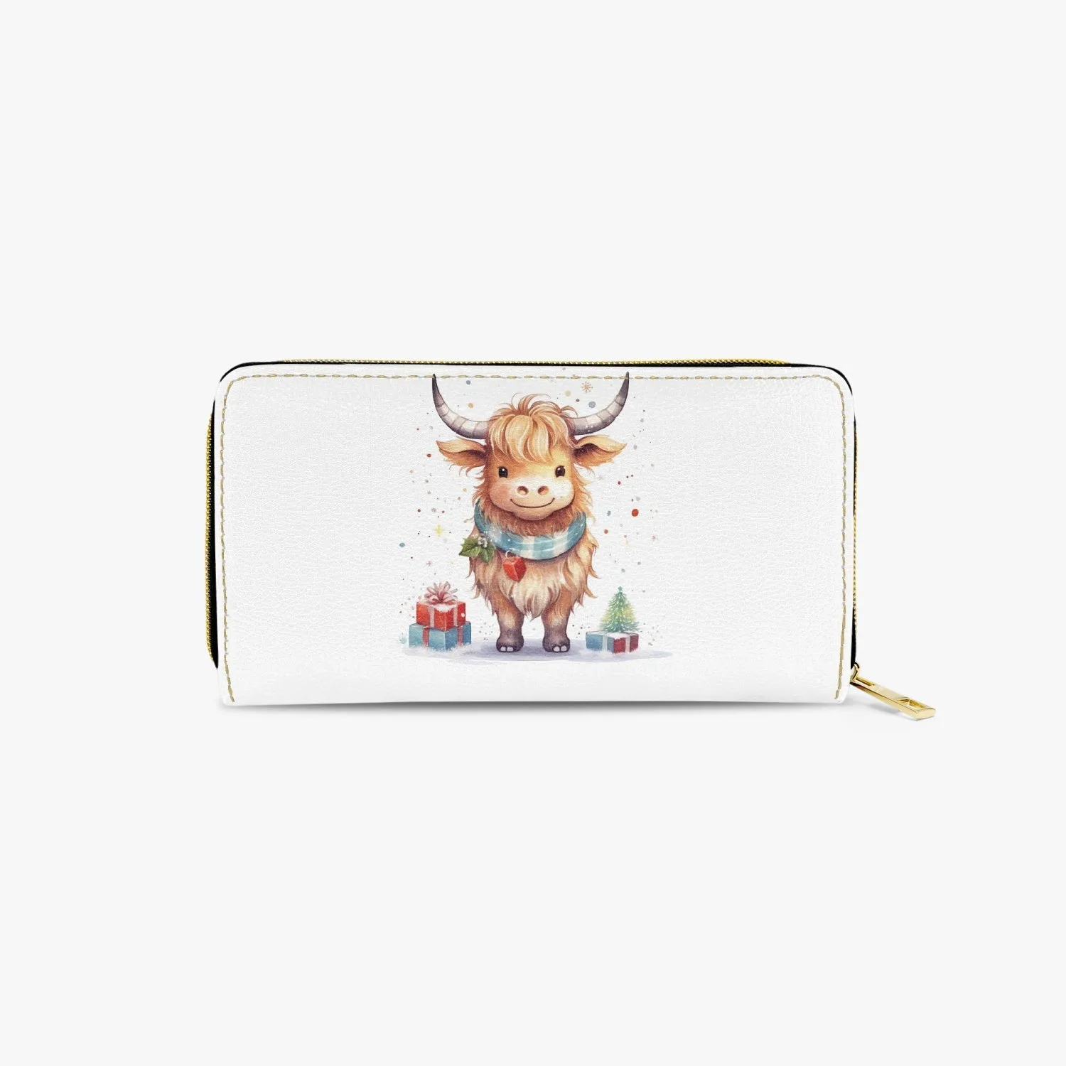 Long Type Zipper Purse, Highland Cow, awd-558