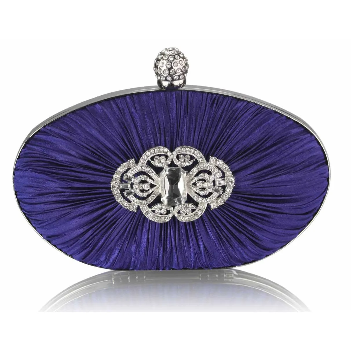 Lorena Luxury Satin Hardcase Clutch Handbag