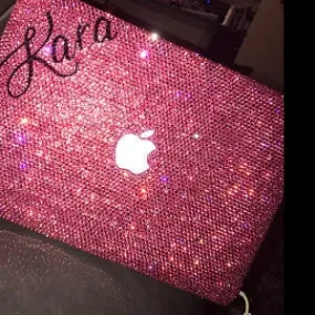 MACBOOK Case -Cover -Fuchsia Crystal Rhinestones Bedazzled Sparkly Shinny Kim Kardashian Kylie Jenner