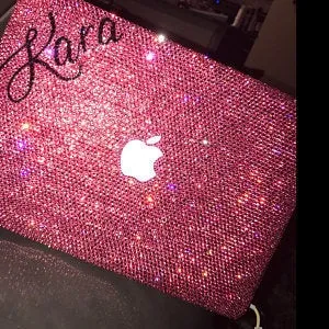 MACBOOK Case -Cover -Fuchsia Crystal Rhinestones Bedazzled Sparkly Shinny Kim Kardashian Kylie Jenner