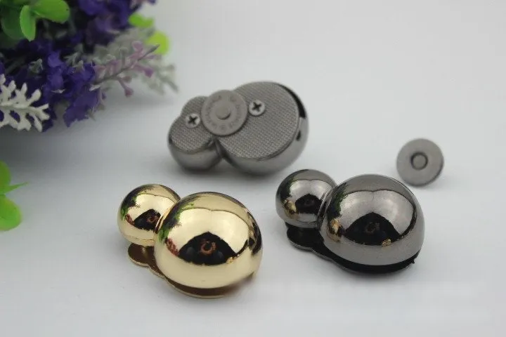 Magnetic Bag Lock Button 40mm 1 5/8" Purse Charm Organizer Luggage Hardware Black Gold Closure Small Bag Clutch Metal DIY Bulk Wholesale