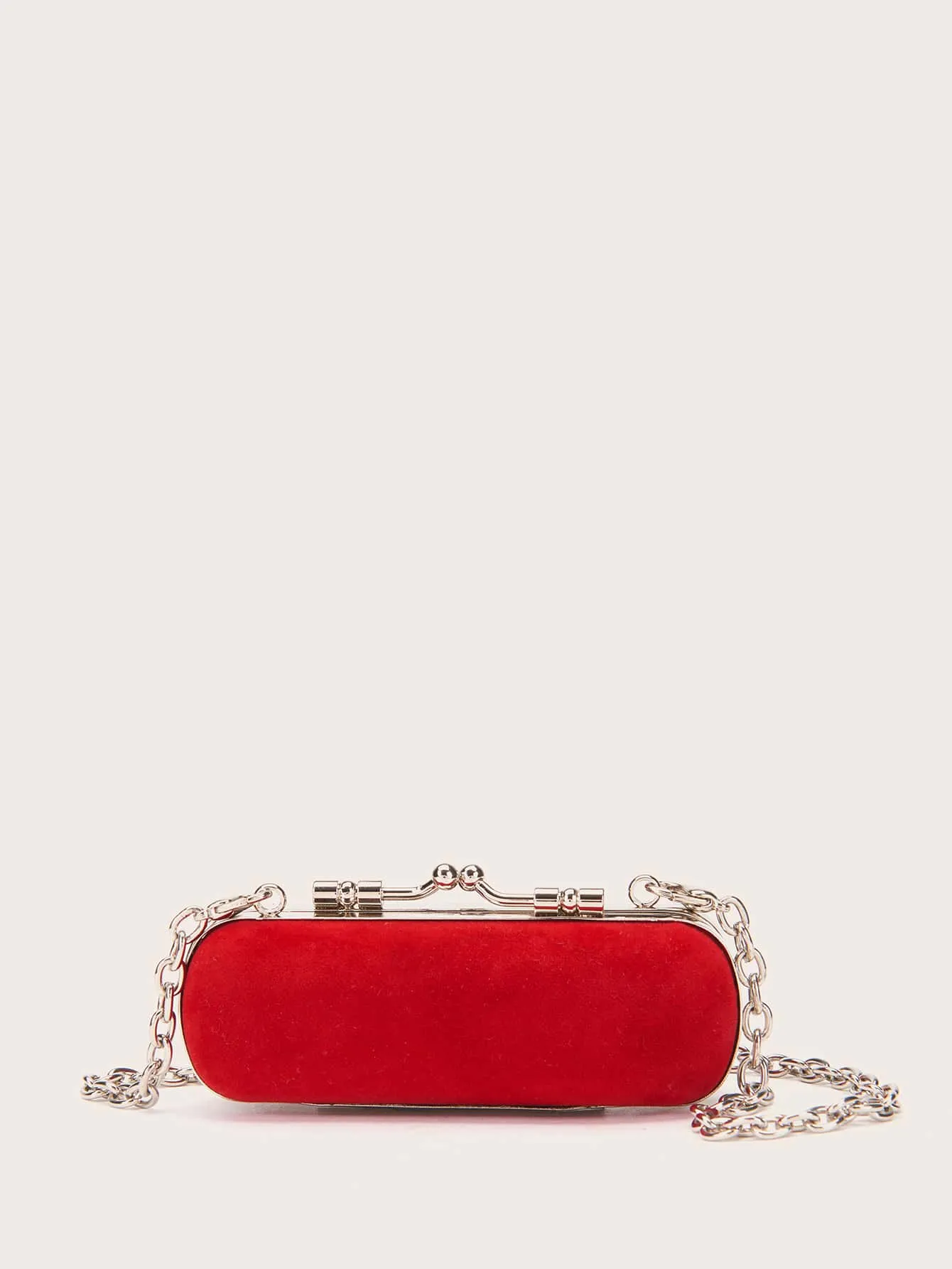 Mini Kiss Lock Velvet Clutch Bag