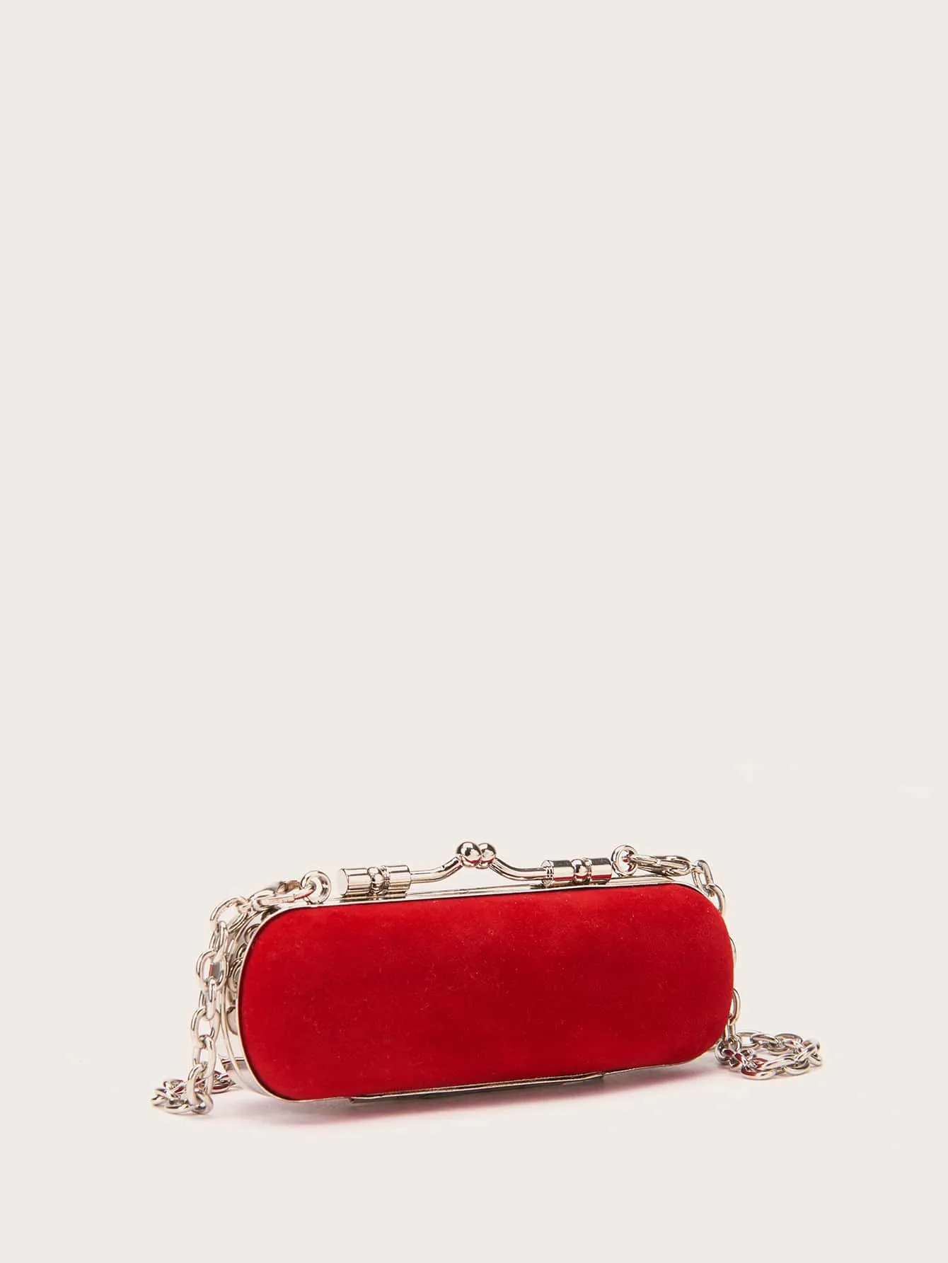 Mini Kiss Lock Velvet Clutch Bag