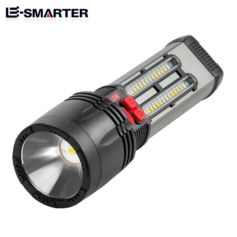 New Solar Flashlight Emergency Light Waterproof Outdoor Charging Strong Light P50 Super Bright Multifunctional Flashlight