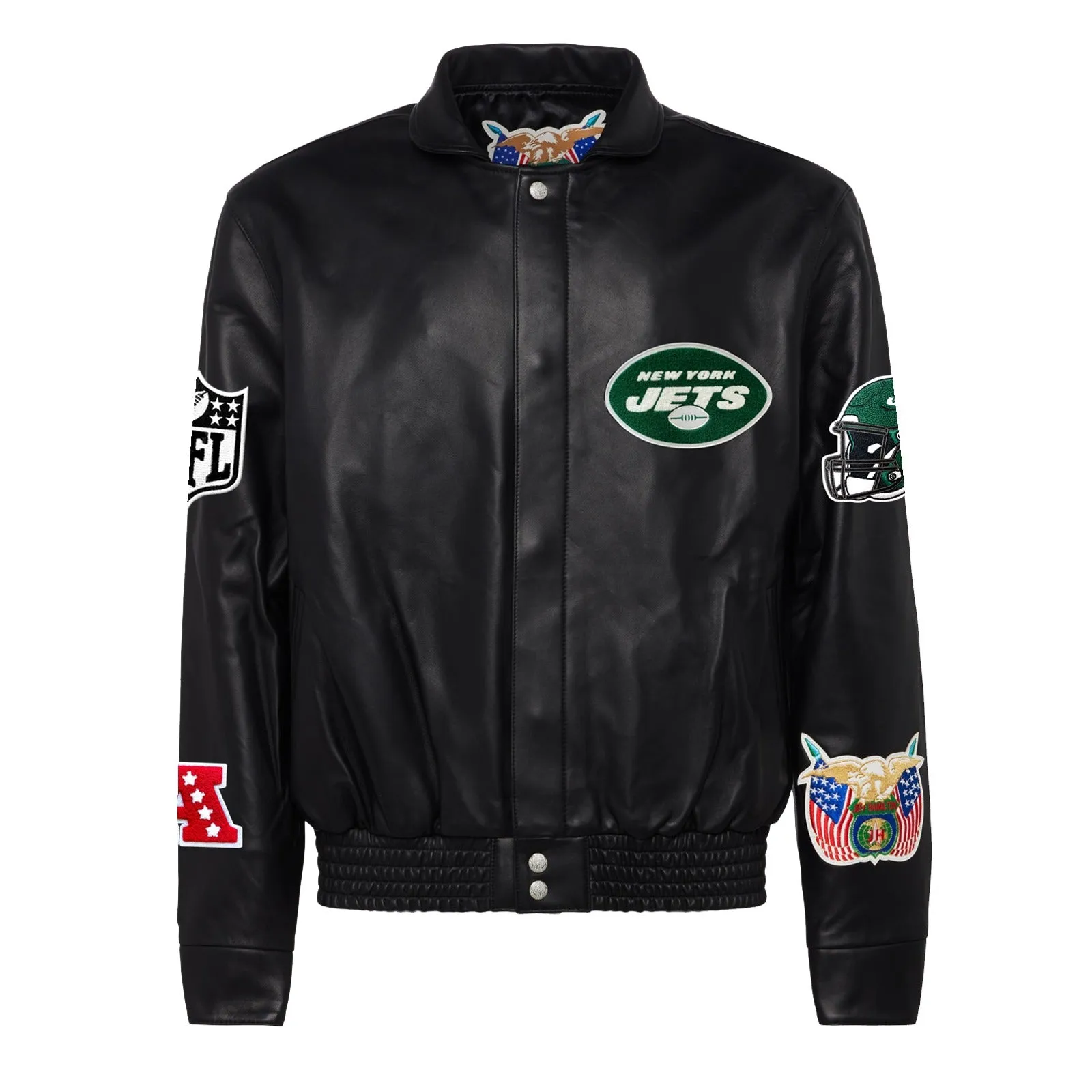 NEW YORK JETS FULL LEATHER JACKET Black