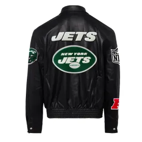 NEW YORK JETS FULL LEATHER JACKET Black