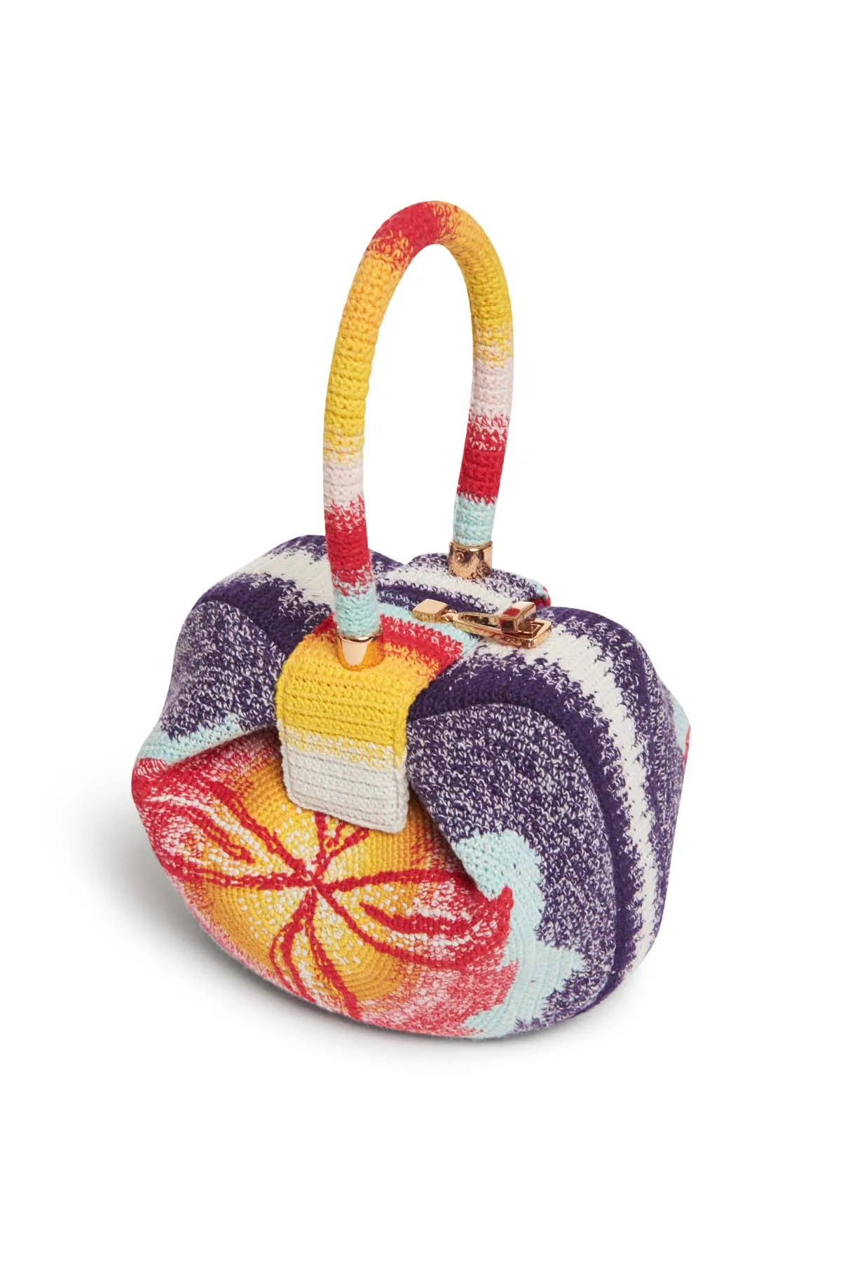 Nina Bag in Blue, Red & Orange Crochet