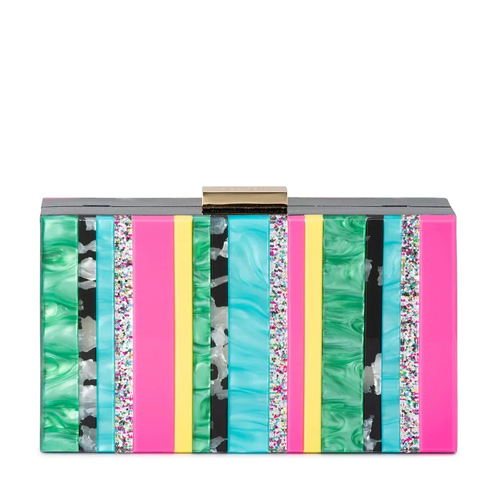 OB2098 FELICIA STRIPED ACRYLIC CLUTCH