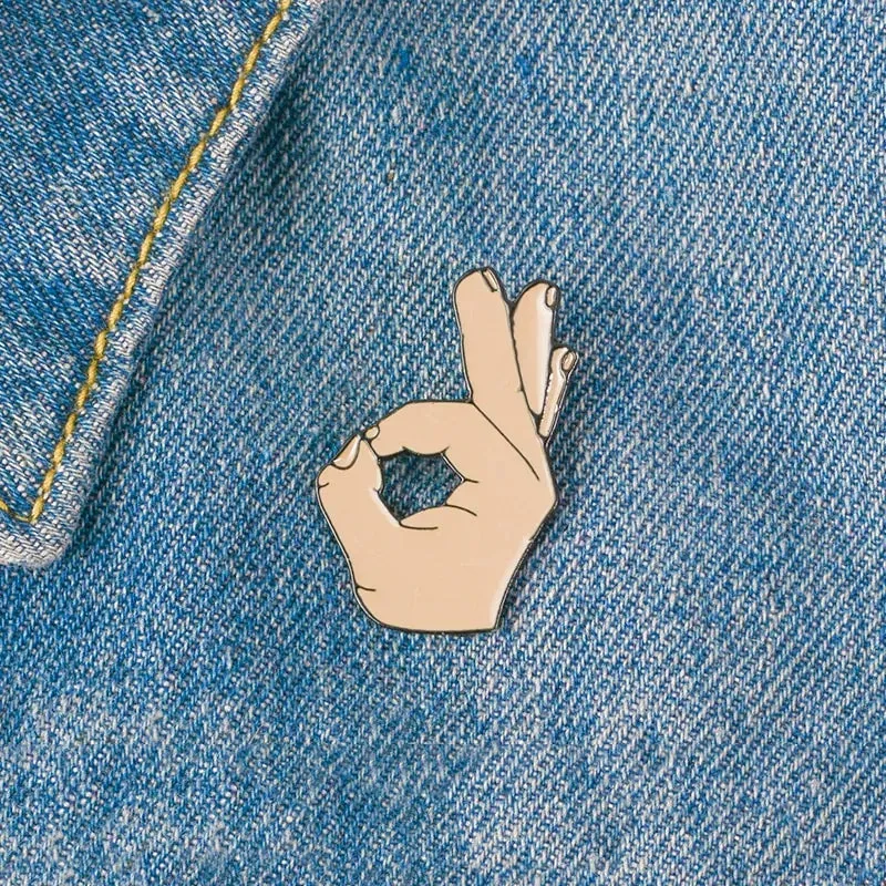 OK ! Hand Finger Sign Enamel Pin