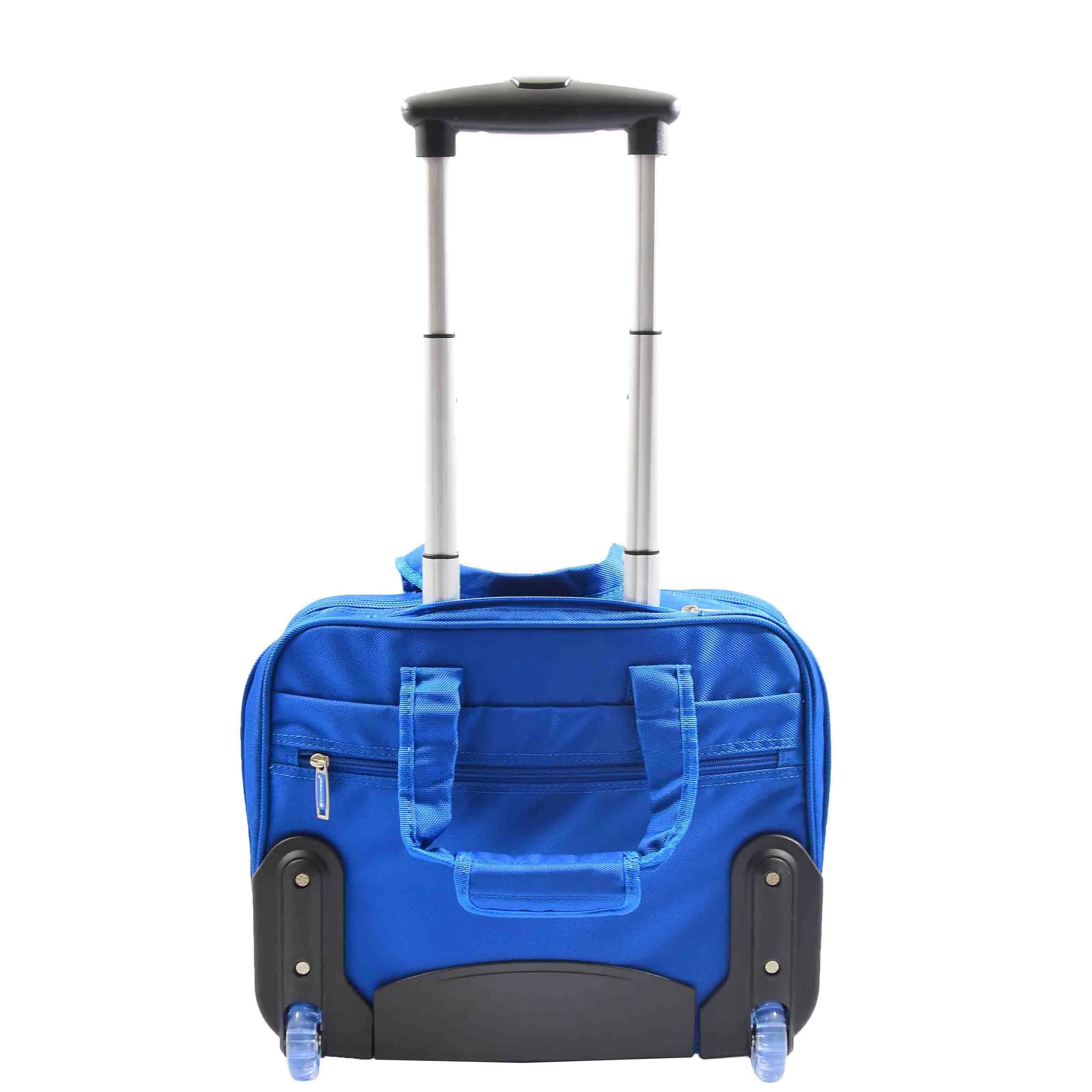 Pilot Case Roller Briefcase Business Travel Carry-on Cabin Size Laptop Bag A681 Blue