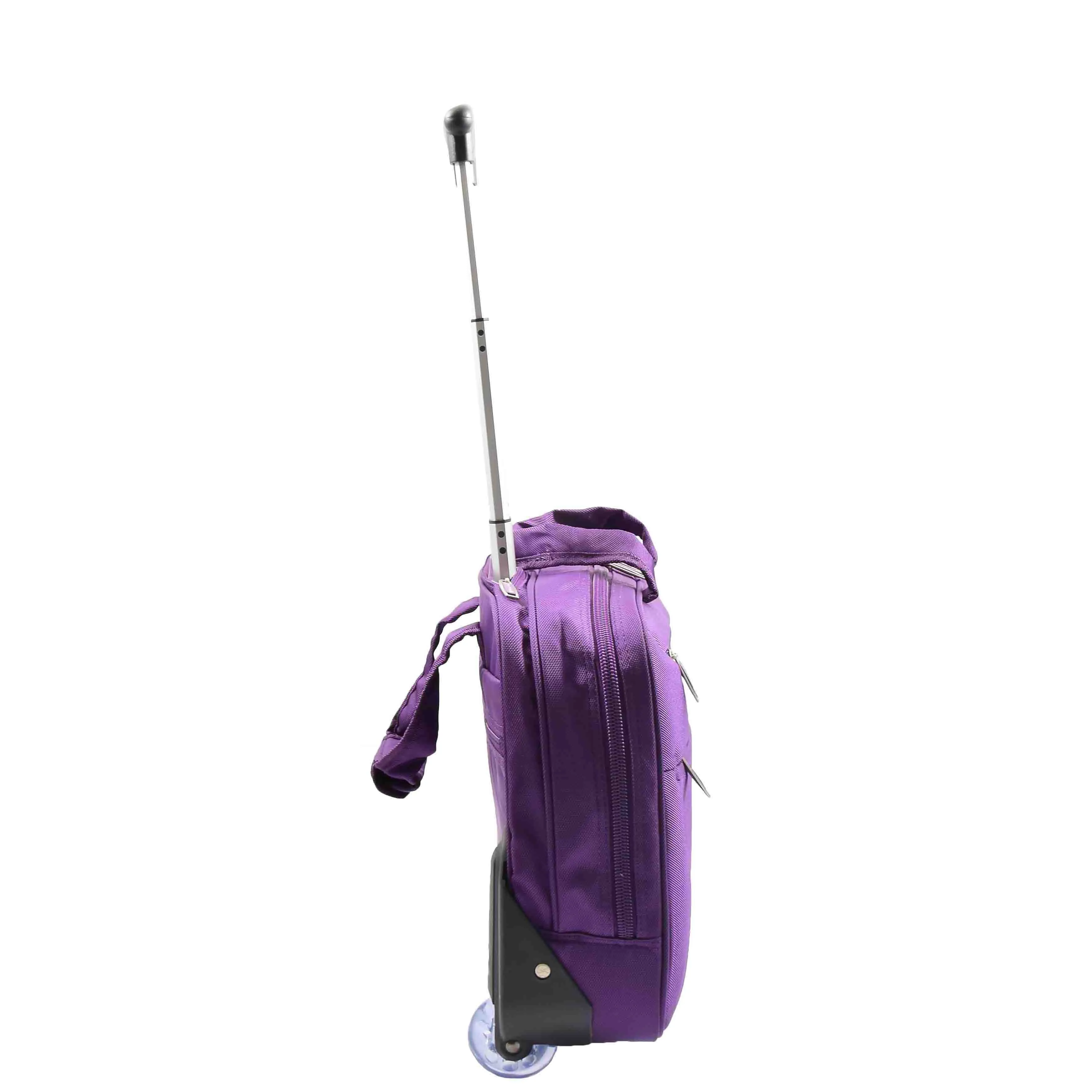 Pilot Case Roller Briefcase Business Travel Carry-on Cabin Size Laptop Bag A681 Purple