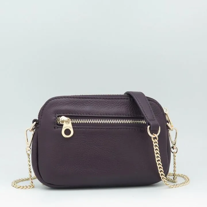 Pratten Plum Leather Sweetheart Bag