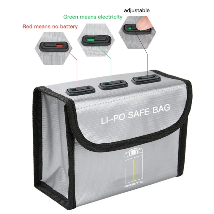 RCSTQ for FIMI X8 Mini Drone Battery Li-Po Safe Explosion-proof Storage Bag(Silver)