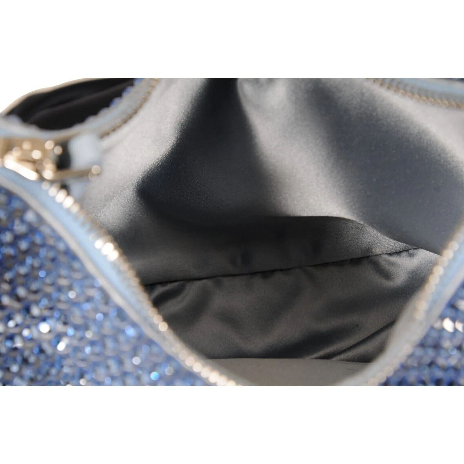 Re-Edition 2005 Satin Light Blue Crystal Mini Cargo Shoulder Crossbody Bag