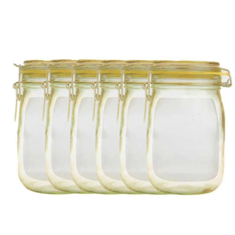 Reusable Mason Jar Zipper Bags Food Storage Bag Seal Fresh Zip Lock