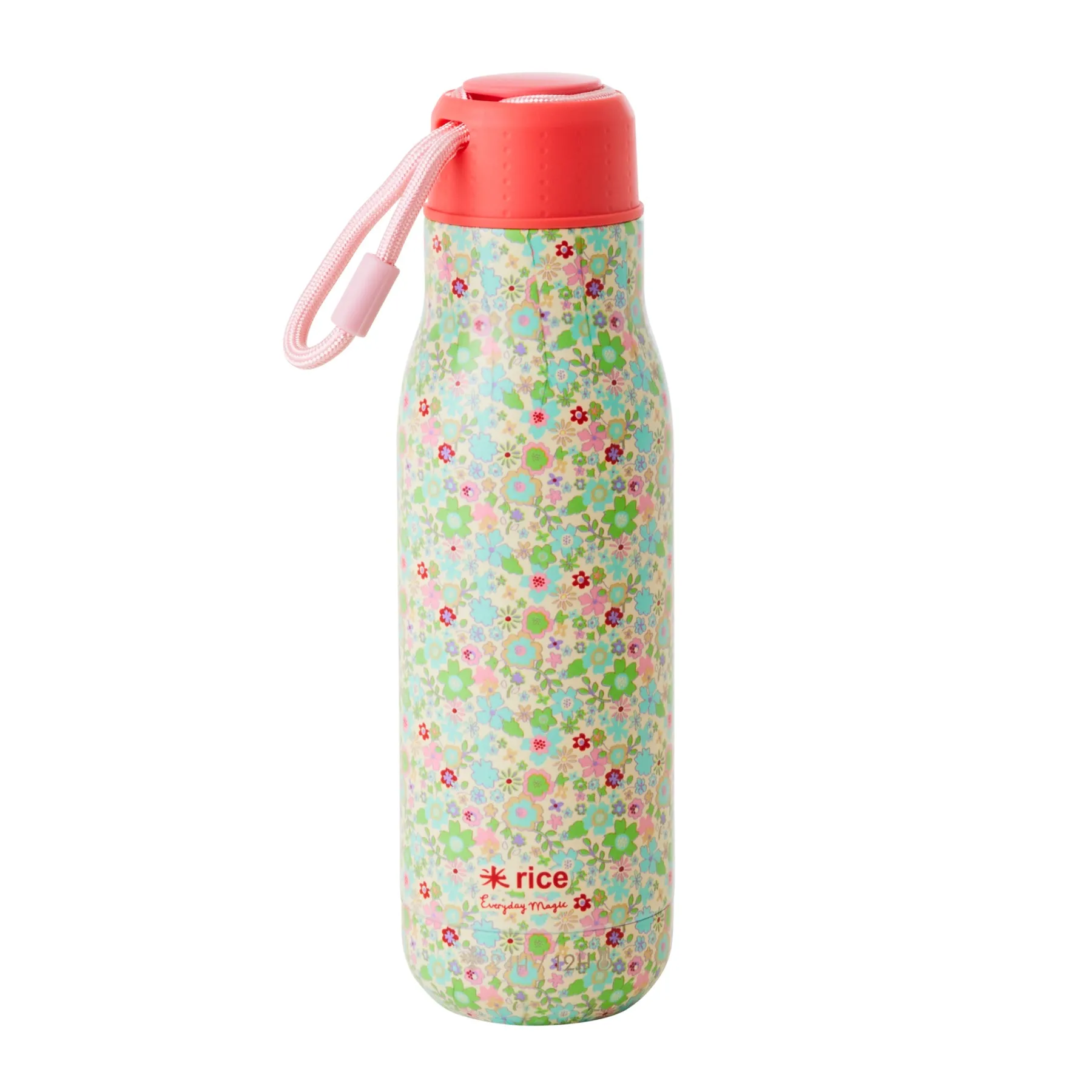 Rice DK Stainless Steel Drinking Bottle with Pastel Fall Floral Print - 12h Hot / 24h