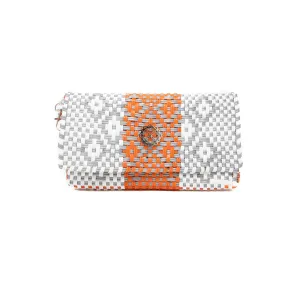 SILVER ORANGE CLUTCH