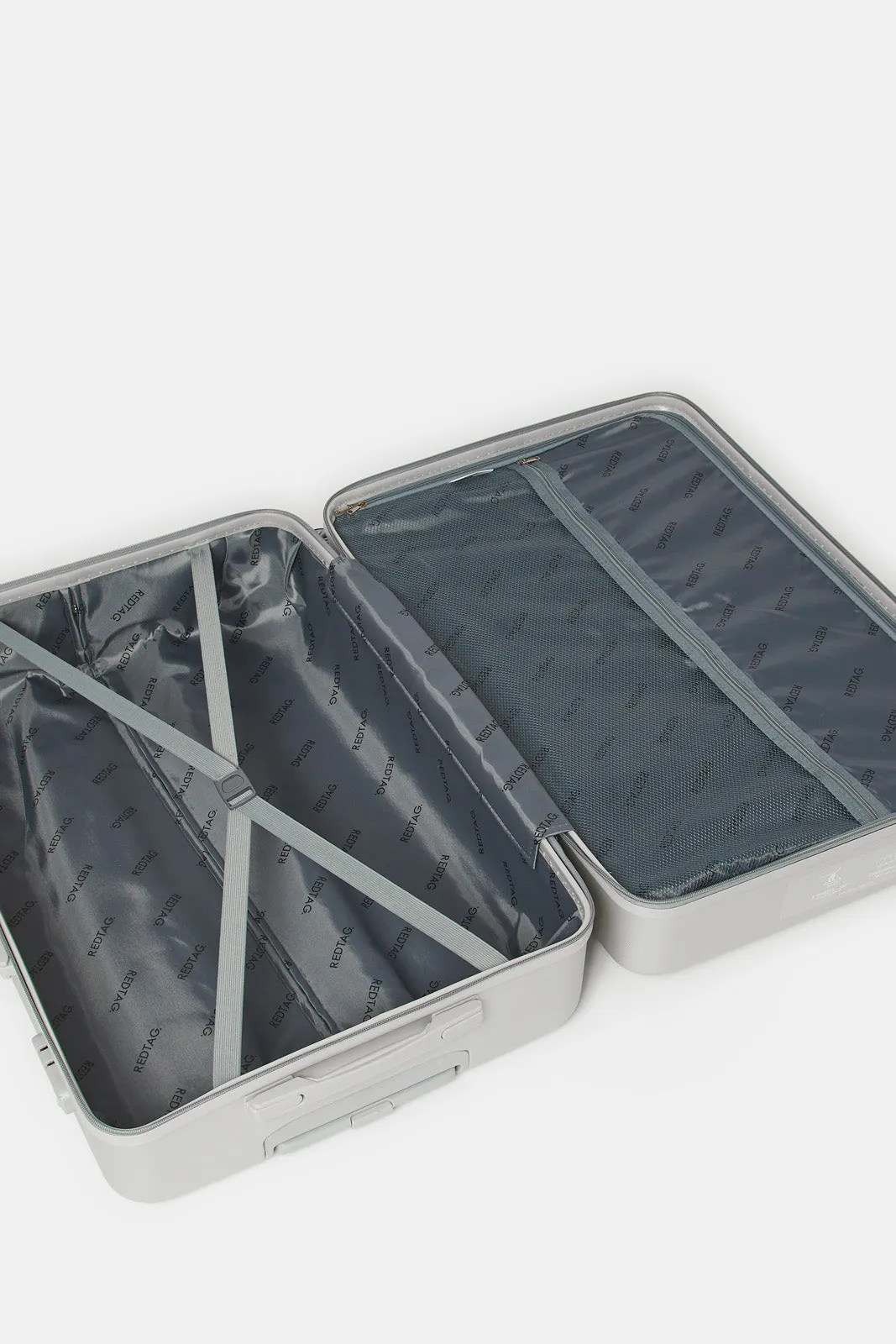 Silver Textured Trolley Luggage (24 Inch)