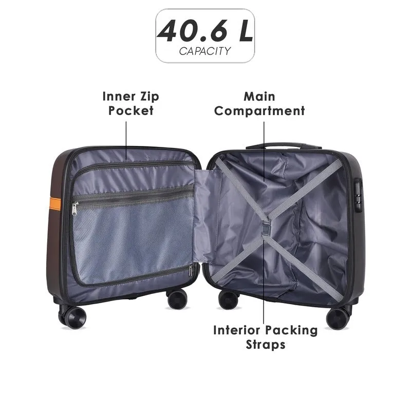 Single: Hard Case Suitcase with 8 Wheels & Lock | 18 inch | Grey