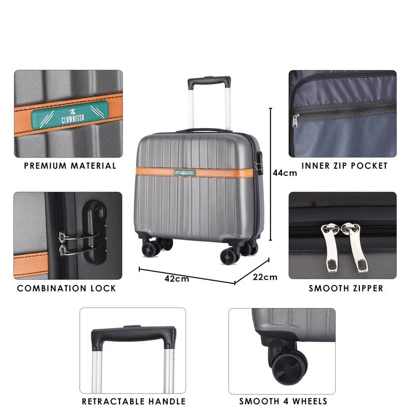 Single: Hard Case Suitcase with 8 Wheels & Lock | 18 inch | Grey