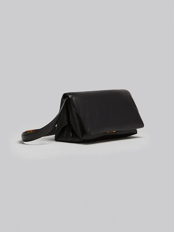 Small Prisma Leather Bag in Black