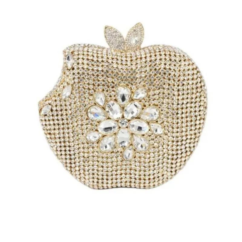 Sparkly Apple Diamond Dinner Bag for Banquets and Events