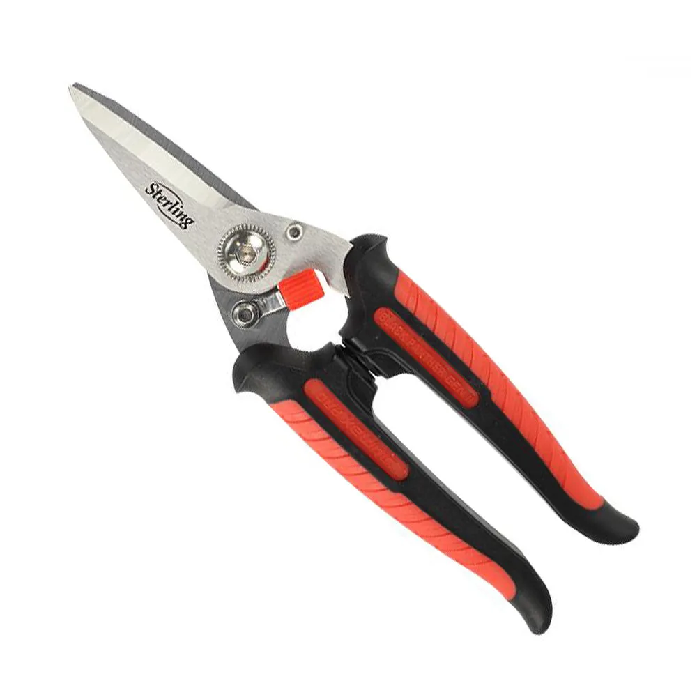 STERLING Black Panther Gen II 185mm High Tensile Snips Stainless Steel Red