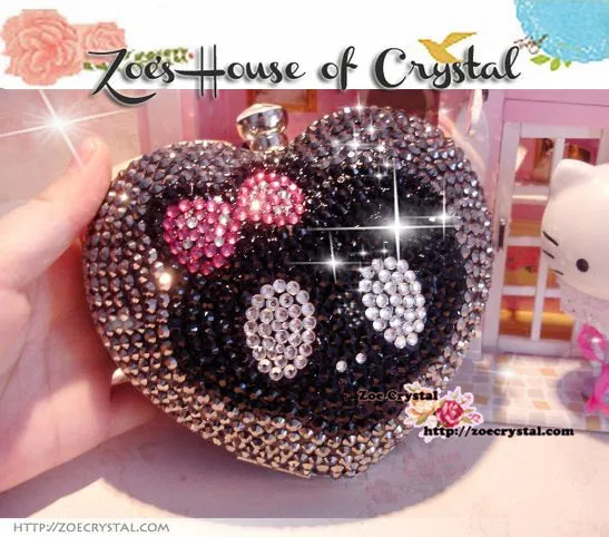 Stylish Bling and Sparkly Crystal Clutch with Jack Skellington- Bridal / Bridesmaid / Wedding Clutch