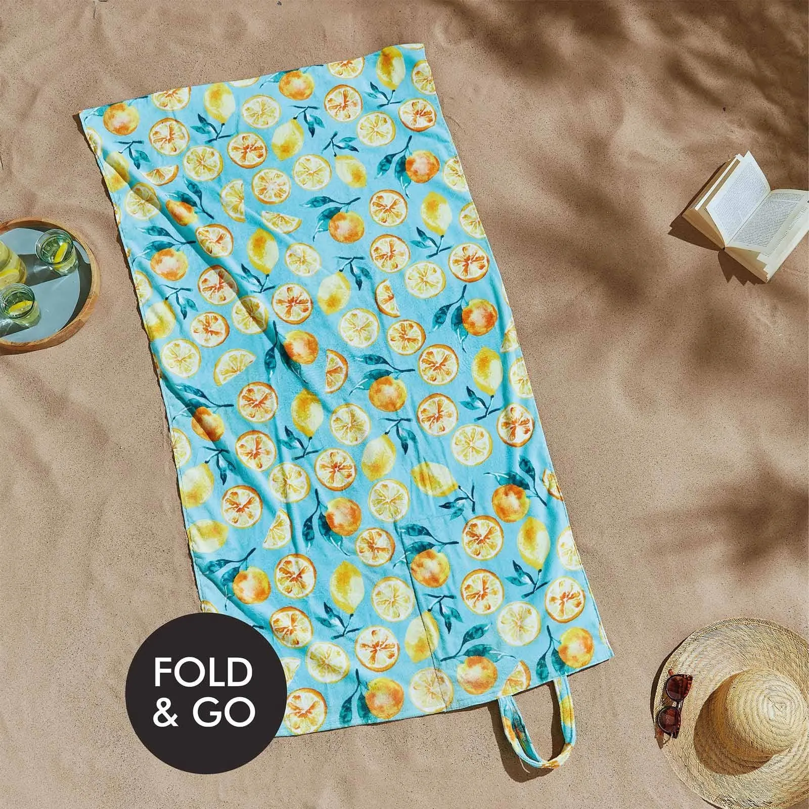 Summer Fruits Beach Towel in a Bag