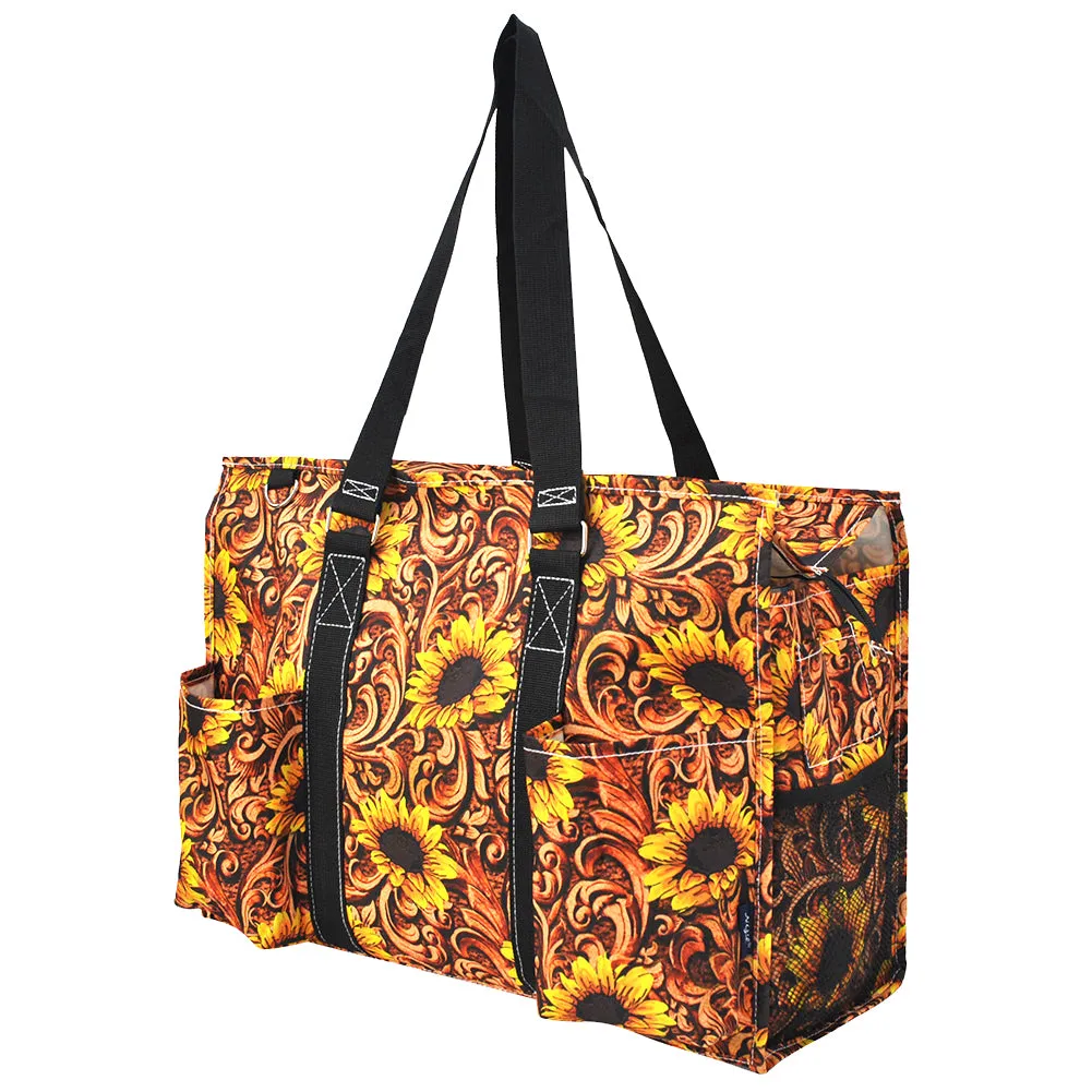 Sunlit Flourish NGIL Zippered Caddy Large Organizer Tote Bag